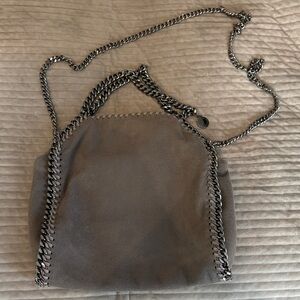 Stella McCartney Charcoal Crossbody Bag with Chain Trim ,